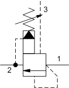 Ventable, pilot-operated, balanced piston relief valve