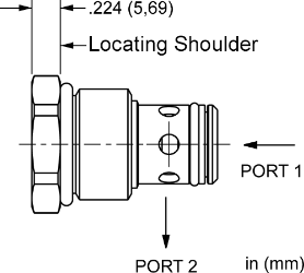 CXUT : Free flow nose to side check valve - common cavity