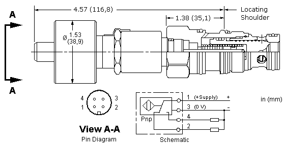 LOFCZ : À fermeture par pilotage , spring-biased closed, à clapet non équilibré élément logique avec détecteur de position