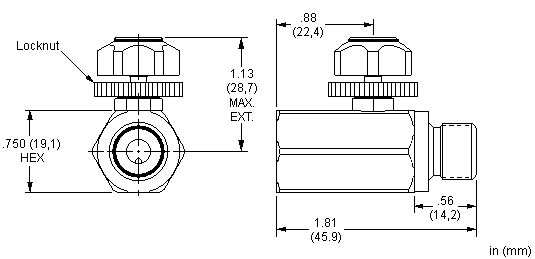 NSABKXNBT : Adjustable gauge snubber, male 1/4