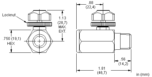 NSABKXVTA : Adjustable gauge snubber, male 1/4 NPTF to female 1/4